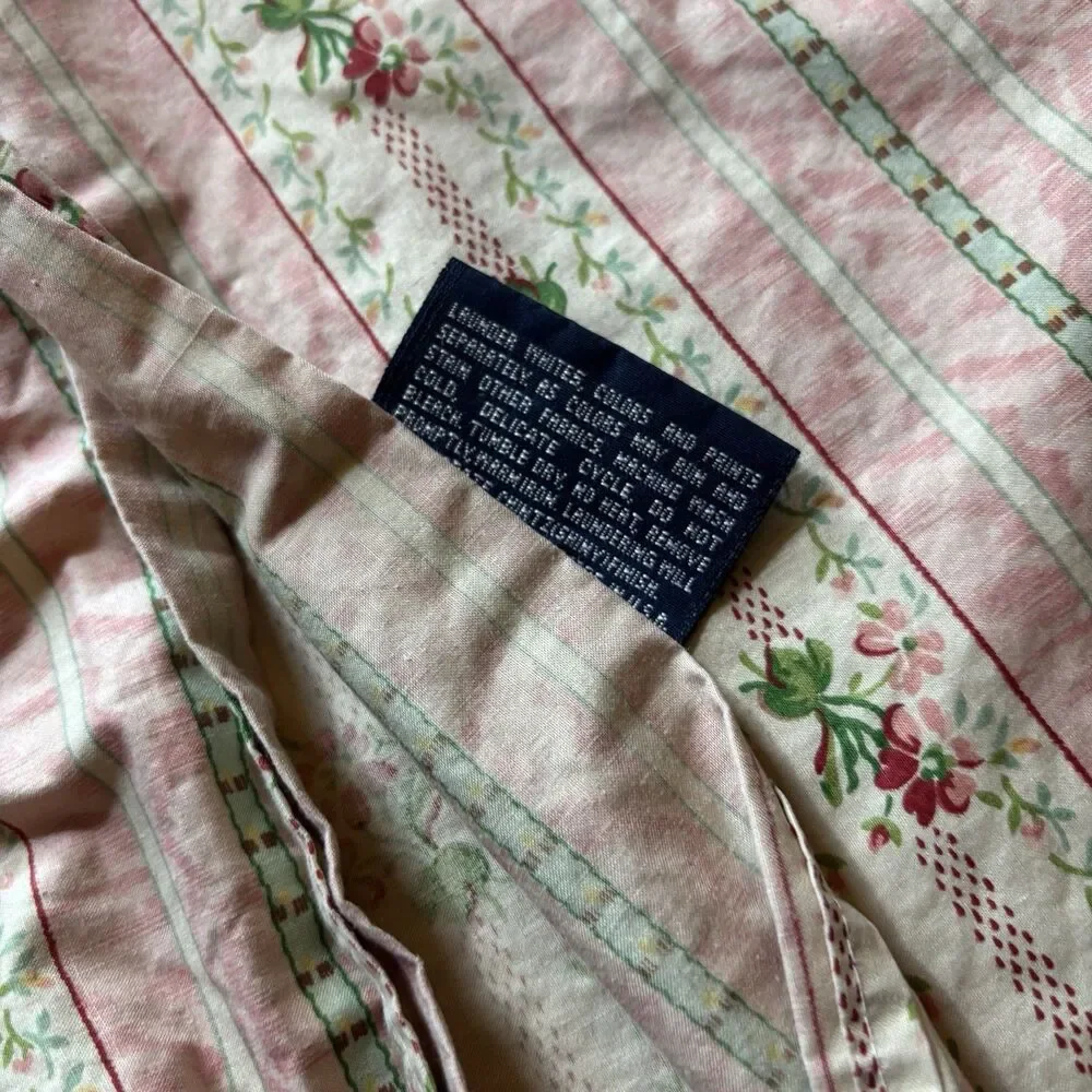 VTG Ralph Lauren LILLIAN Standard Pillow Sham Pink Floral Cotton Chintz Made USA